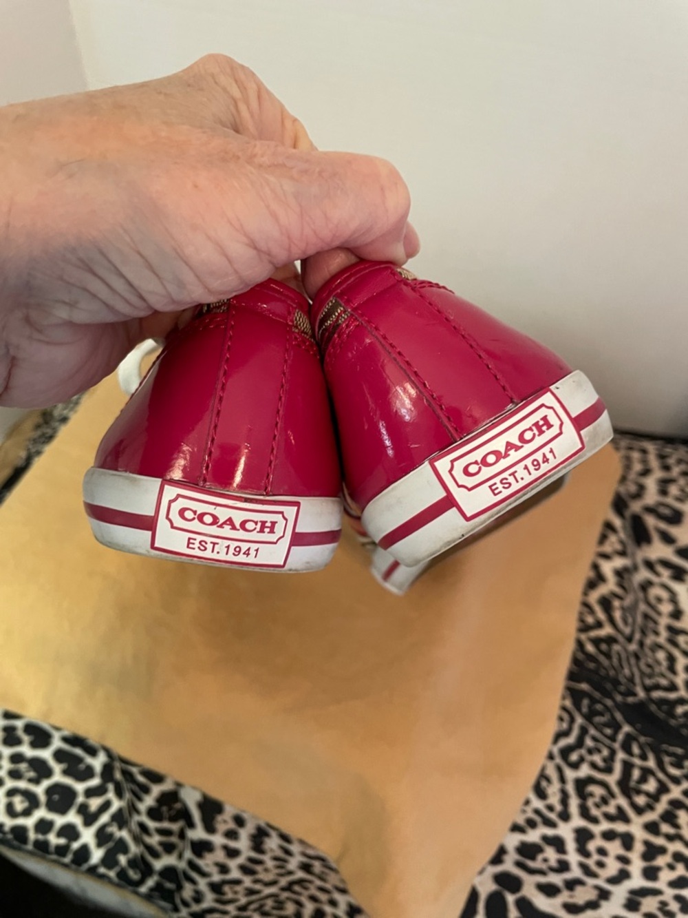 Coach Monogram Low-Top Sneakers with Pink Trim - Picture 11 of 11